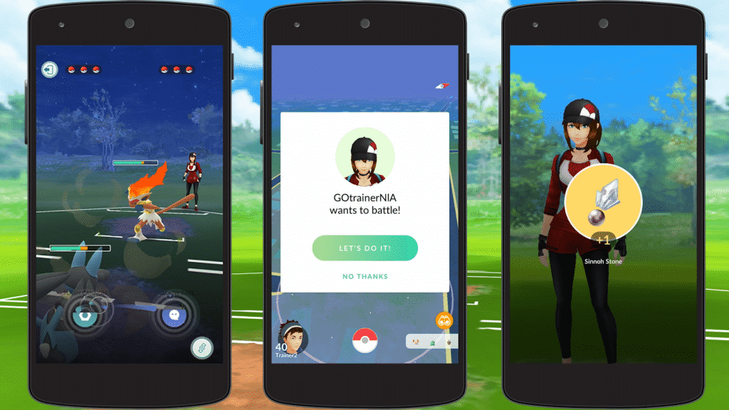 starting a battle in pokemon go