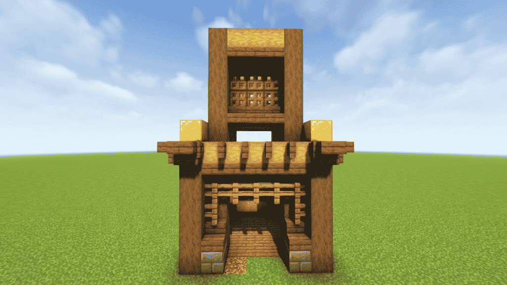 add 5 more spruce fence gate in between two spruce stairs