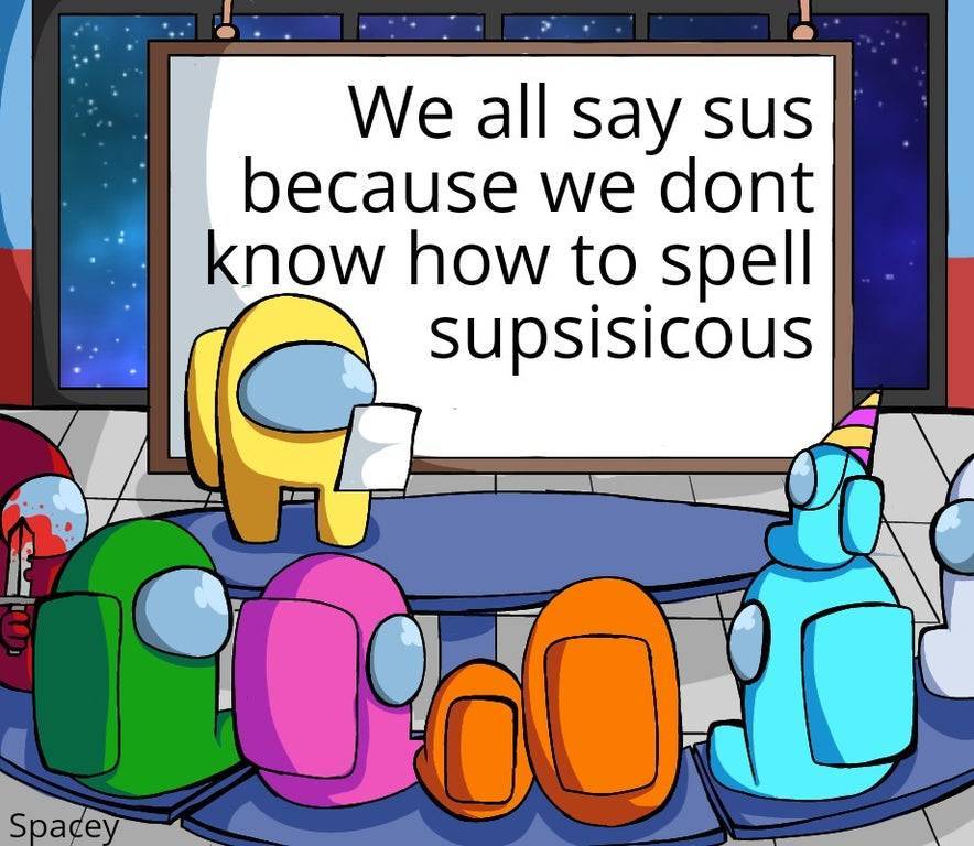 among us sus facts meme