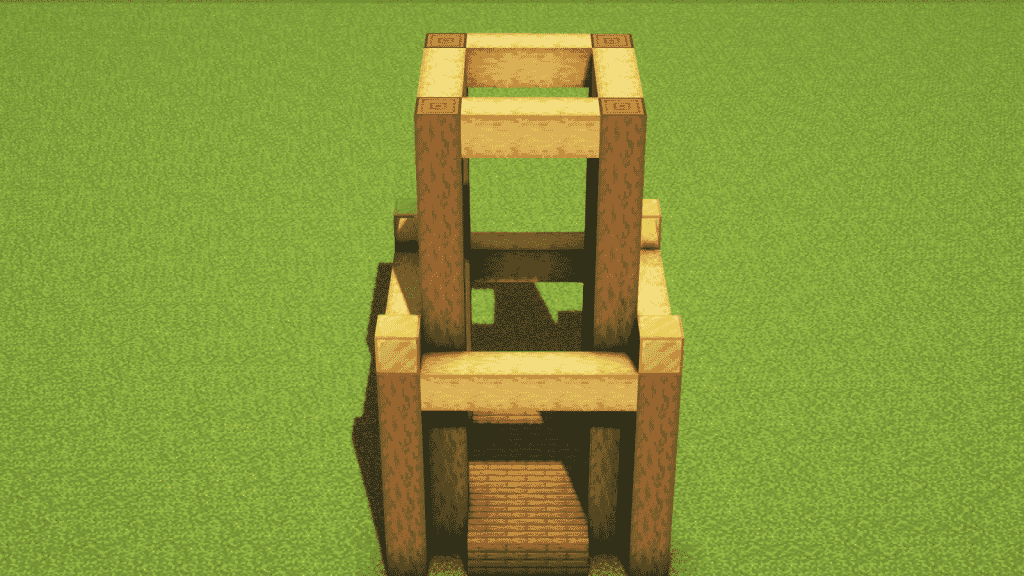 connect the 8 pillars with stripped oak log