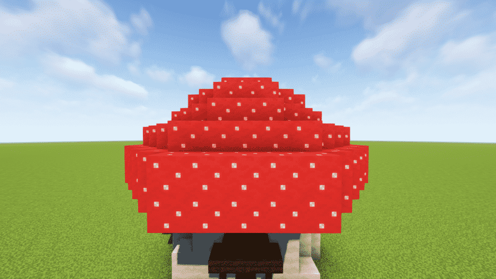 extend the outer roof blocks downwards of red mushroom block layer