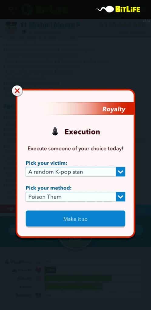 make friends and execute them bitlife