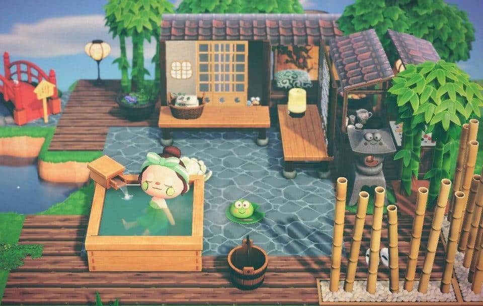 outdoor bath animal crossing 