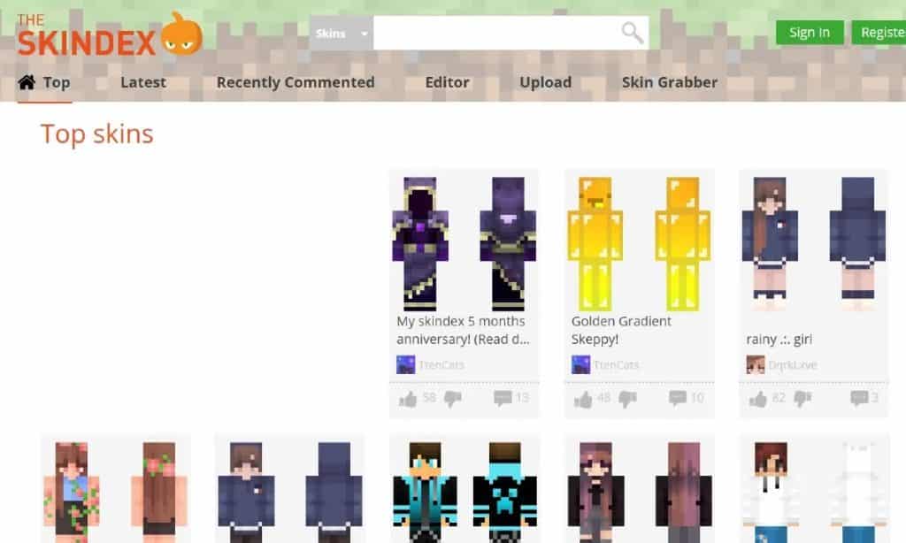 skindex minecraft skins