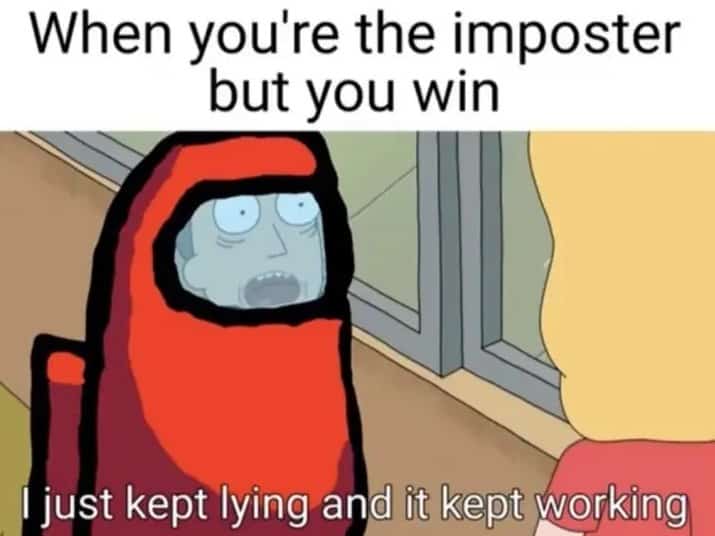 sus lying meme