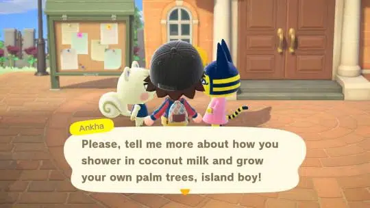 ankha with smug villagers