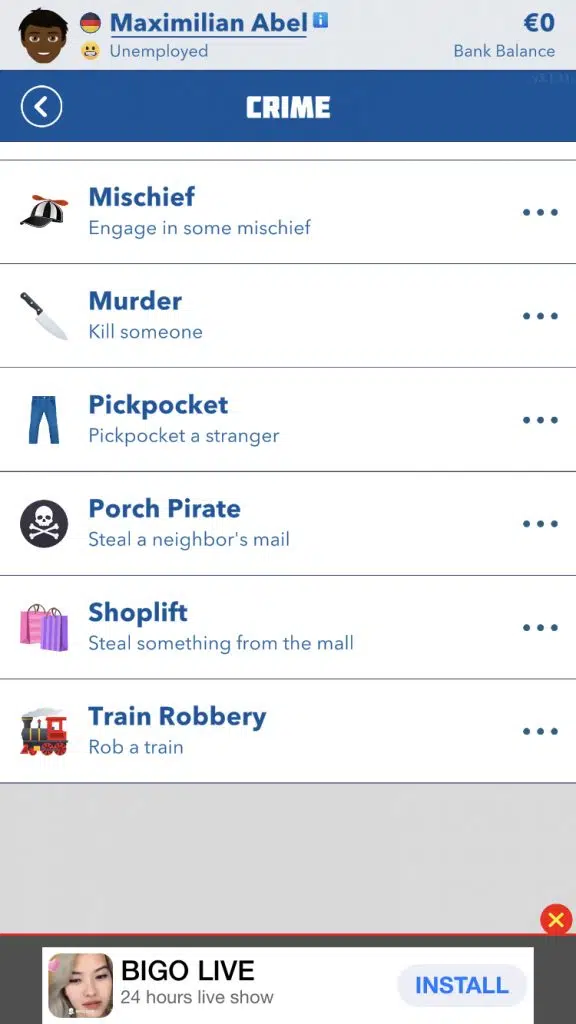 crime life bitlife