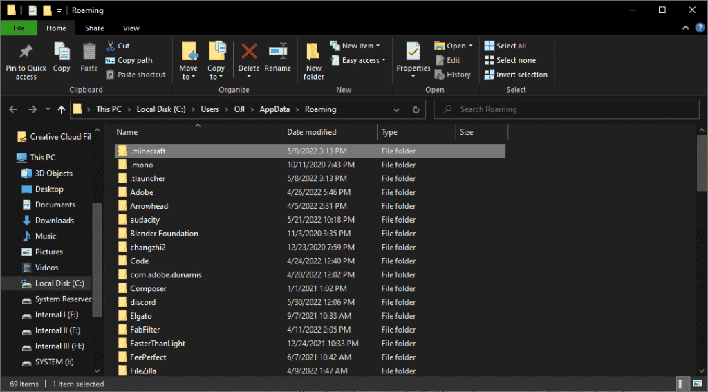 .minecraft folder