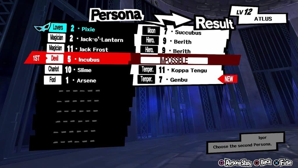 persona 5 royal fusion calculator formulas
