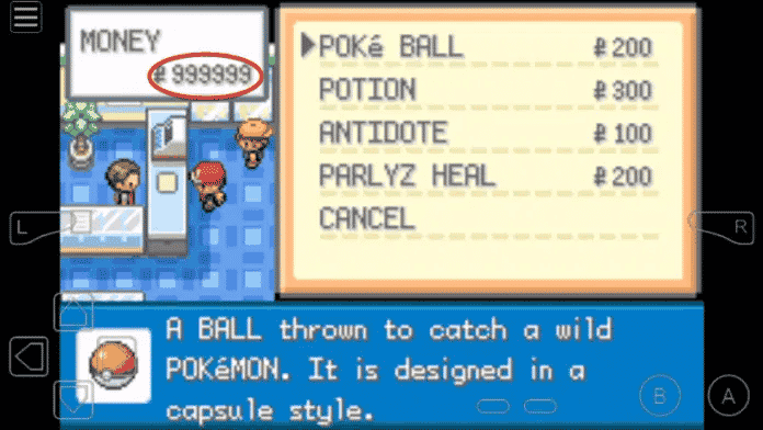 pokemon leaf green infinite money cheat