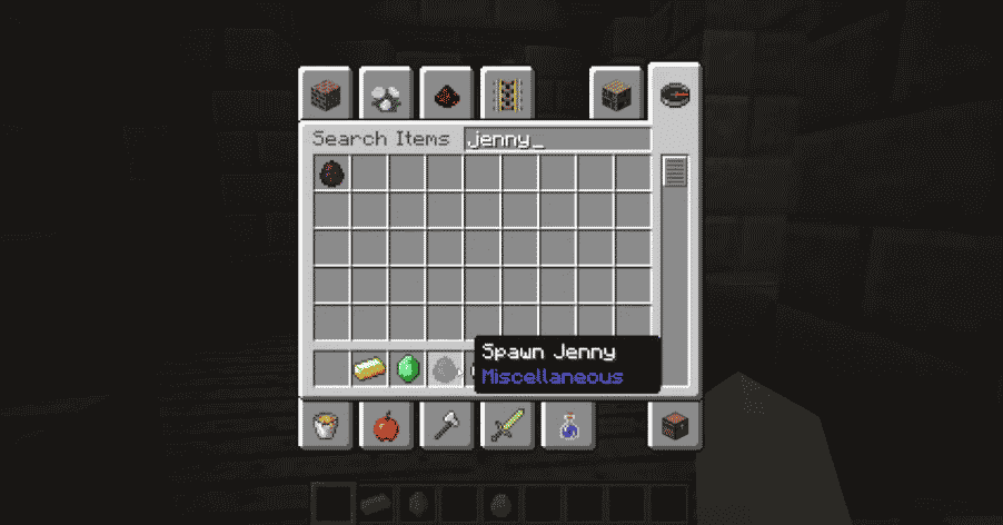 search jenny in inventory minecraft
