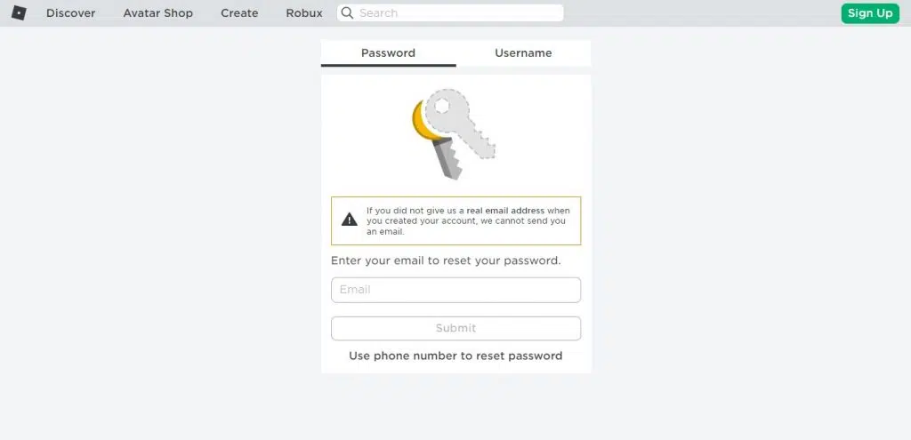 retrieve password as well as username roblox
