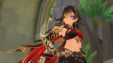 Genshin Impact Leaks Dehya Fighting Against New Enemy Genshin Impact Dehya vs Geoknight leak