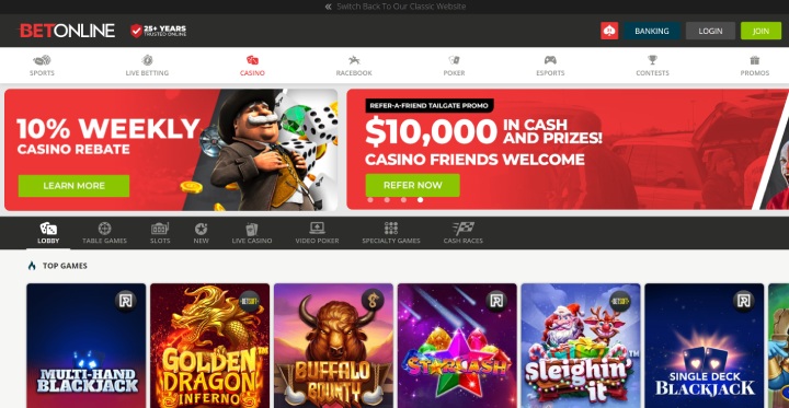 BetOnline.ag Welcome Bonus Homepage
