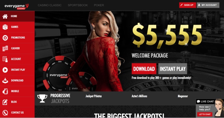 Everygame Welcome Bonus Homepage