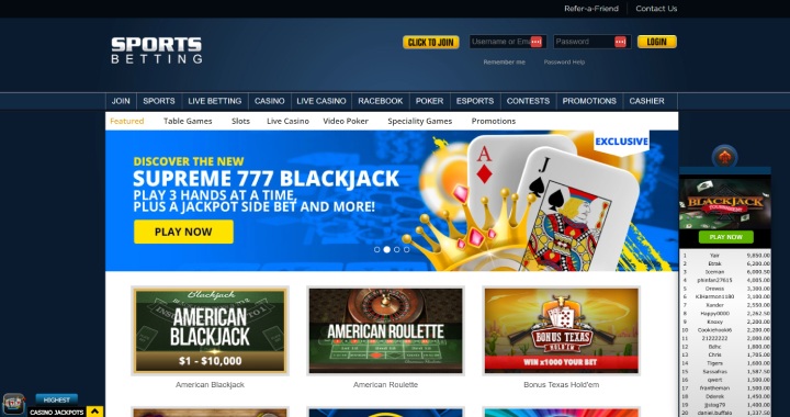 Sportsbetting.ag Welcome Bonus Homepage
