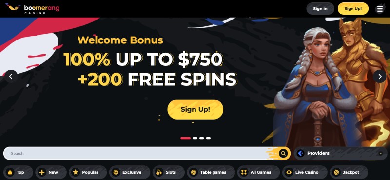Boomerang Casino Canada Welcome Bonus