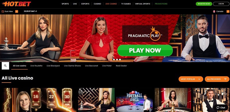 hotbet live casino website