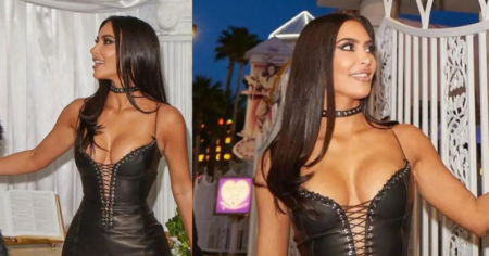Kim Kardashian Officiates Chris Appleton’s Wedding in a Unique ‘Cleavage Dress’ Kim Kardashian Cleavage dress
