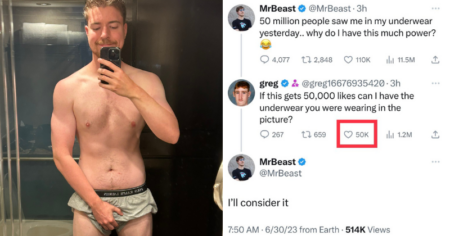 Underwear Challenge Accepted? Twitter Erupts as User Hits Like-Target, Requests MrBeast’s Underwear TikTok's No Internet Connection